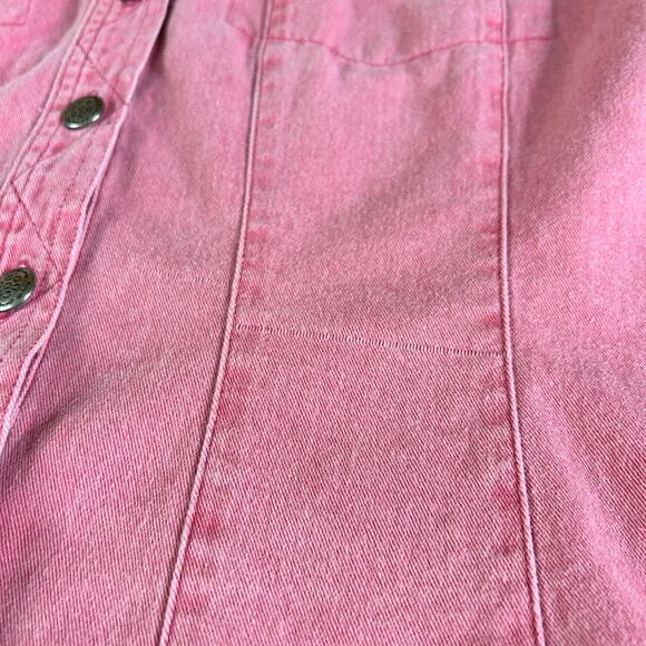 Ignite Shirt Women Size Large Pink Soft Denim Button Up Western Cowgirl Shacket - Picture 8 of 12